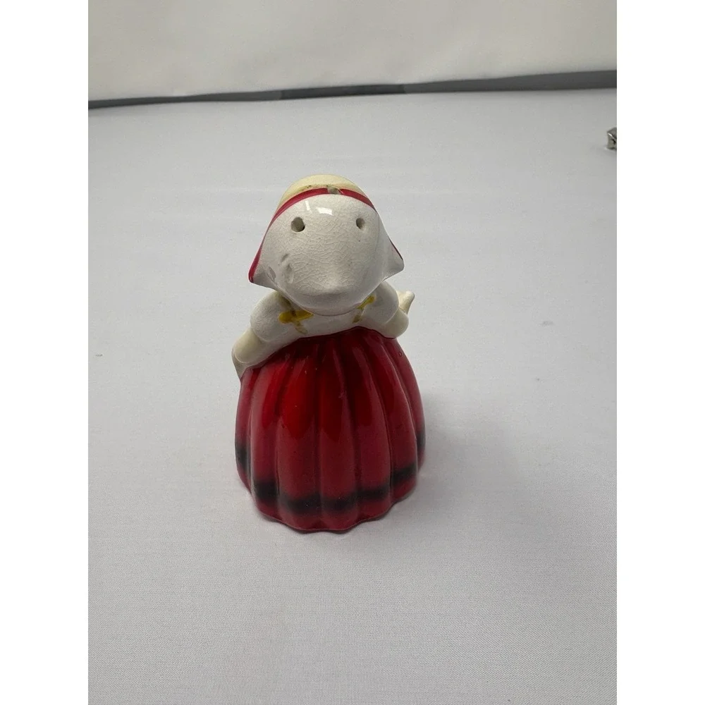 Vintage 1950's Japan Ceramic Dutch Girl Salt Shaker Novelty Traditional Dress